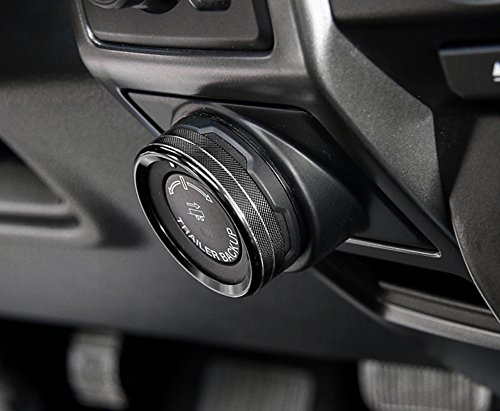 Aluminum Alloy Car Inner side Air Conditioner Switch Knob Ring Cover Trim For Ford F150 XLT 2016 2017 2018 (Black)
