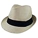 Gelante Summer Fedora Panama Straw Hats with Black Band M215-Beige-S/M