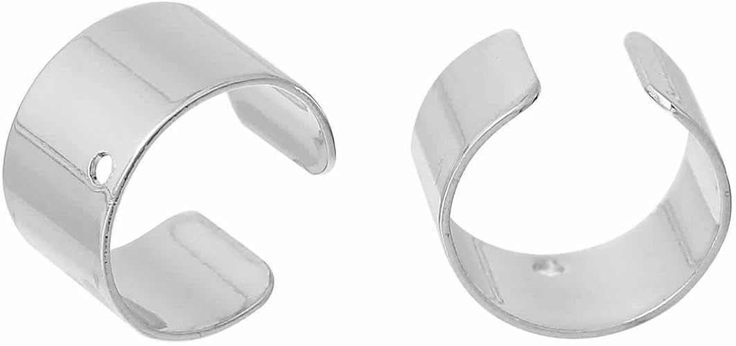 Amazon Co Jp J アクセサリー パーツ 部品 材料 手芸 ｄｉｙ 手作り 販売用 プロ用 イヤーカフdiyパーツ ホワイトシルバーメッキ アクセサリー ホビー