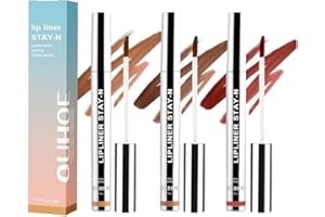 GECOMO 3PCS Lip Liner Peel Off Lip Liner Tattoo, Peel Off Lip Stain, Long Lasting Lip Stain Peel Off Lip Liner Tattoo Highly Pigmented Lip Tint Stain