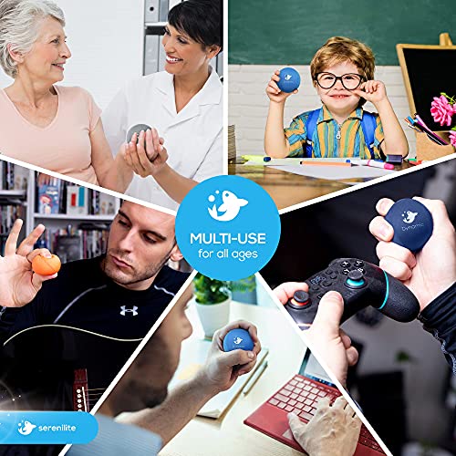 Serenilite Hand Therapy Exercise Stress Ball Bundle, Stress Ball 2.0