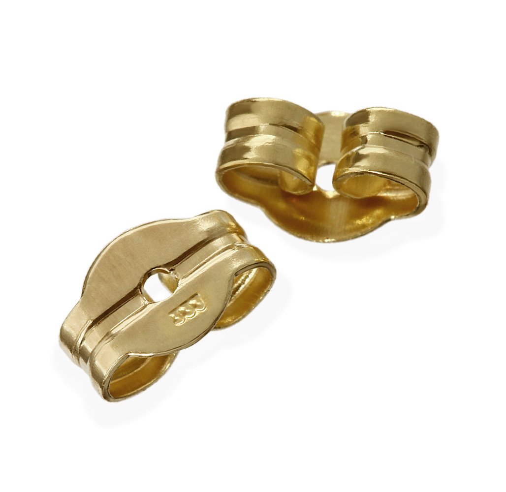 NKlaus Set 2x1 Pair Gold 5,5mm Stud Earrings Butterfly Butterfly Closure Hole: 0,75mm 40483