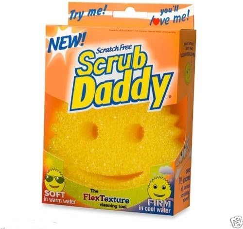 Scrub Daddy Yellow Smiley Face Kitchen Cleaning Soft Firm Dish Sponge Scrubber
