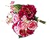 Artificial Flower Arrangement 9 Head Peony for Wedding Bridal Bouquet with Pink Rose Peonies Silk Fake Faux Flowers with Greenery Leaves Stems Table Centerpiece Ideas DIY Home Decoration Party