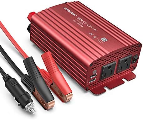 供え Bestek カーインバーター 500w シガーソケット 車載充電器 Usb 2口 Acコンセント 赤 2ポート Dc12vをac100vに変換 Mri5010bu