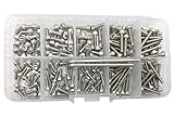 HVAZI 200pcs Metric M2.5 M3 304 Stainless Steel Hex Socket Head Cap Screws Assortment Kit