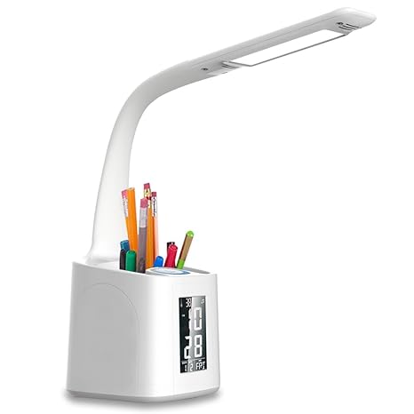 Schreibtischlampe LED wanjiaone Tageslichtlampe mit USB Ladeanschluss ,Augenschutz Stifthalter Tischleuchte ,Schreibtischlamp