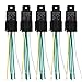 Ehdis Car Truck Relay Socket Harness kit 5 Pin 5 Pre-wired 24V 40 Amp SPDT Bosch Style, Automotive Motor Relay Contactor Switches Power, Pack of 5