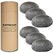 Konjac Facial Sponges with Bamboo Charcoal (6 Pack) Konjac Sponge Set Gently Cleans for Softer More Radiant Skin - Individually Wrapped