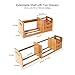 Natural Bamboo Desk Organizer with Extendable Storage and Two Drawers for Office and Home, Expandable Desk Tidy Bamboo Bookshelf