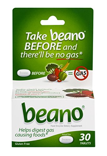 Beano Food Enzyme Dietary Supplement | Help Digest Gas-Causing Foods | 30 Tablets | Packaging May Vary