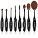EmaxDesign Makeup Brushes 8 Pieces Oval Makeup Brush Set Professional Foundation Concealer Blending Blush Liquid Powder Cream Cosmetics Brushes, Toothbrush Curve Makeup Tools For Face and Eyes