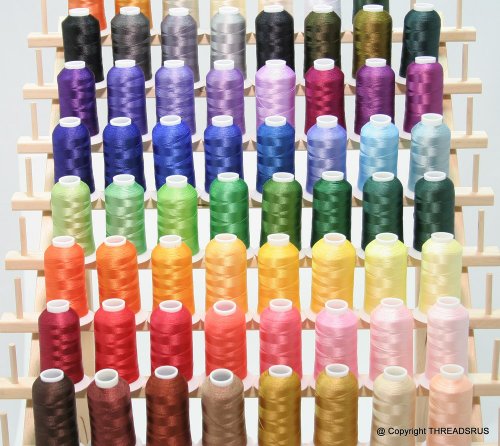 New from ThreadNanny Brother 63 Colors Embroidery Thread Set with Thread Stand / Rack