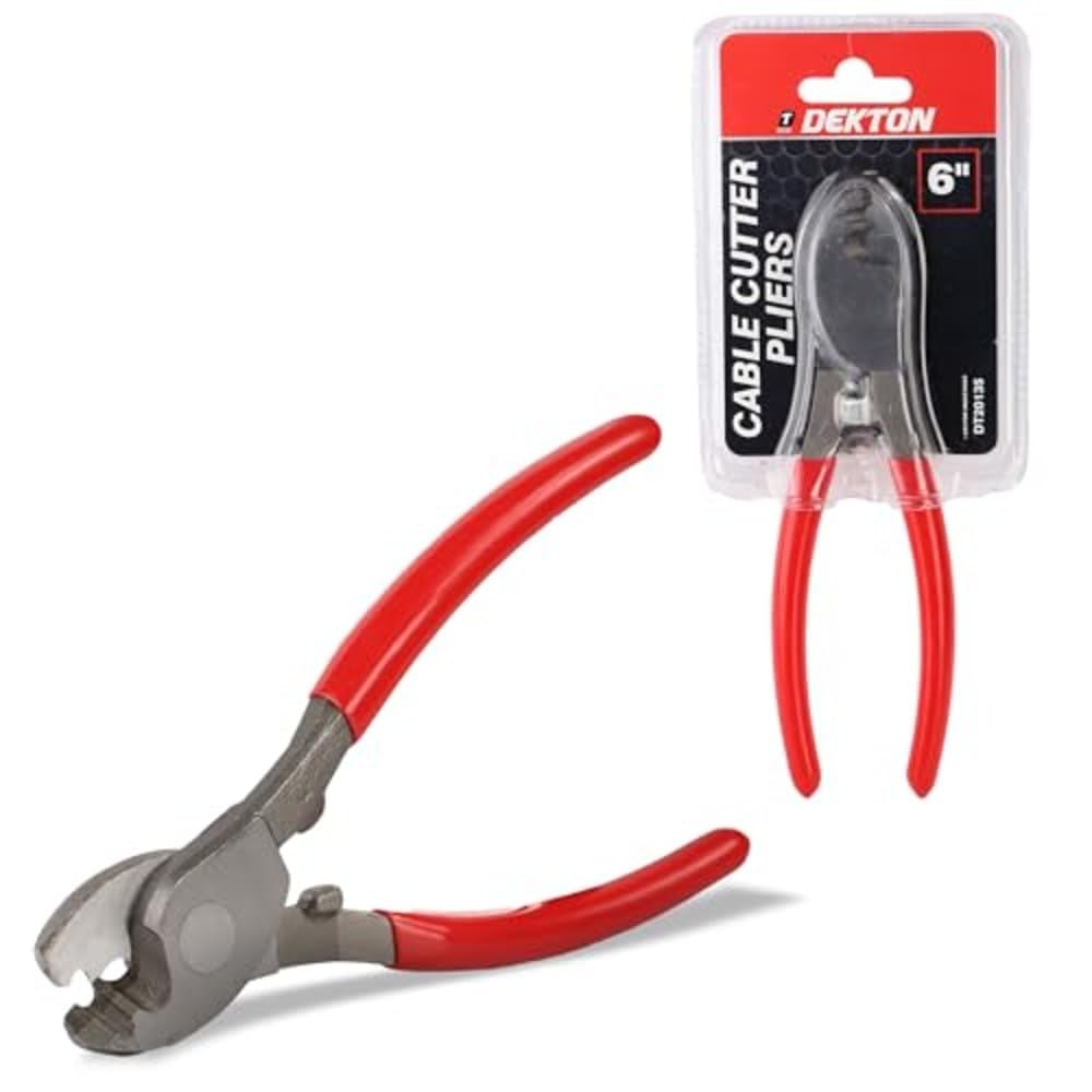 Dekton 6in/150mm Cable Cutting Pliers-Precision Wire Cutter For Electrical, Automotive| Sharp Blades, Clean Cuts| Ergonomic Grip For Control| Ideal For Copper, Aluminum, Soft Wires| Durable Hand Tools