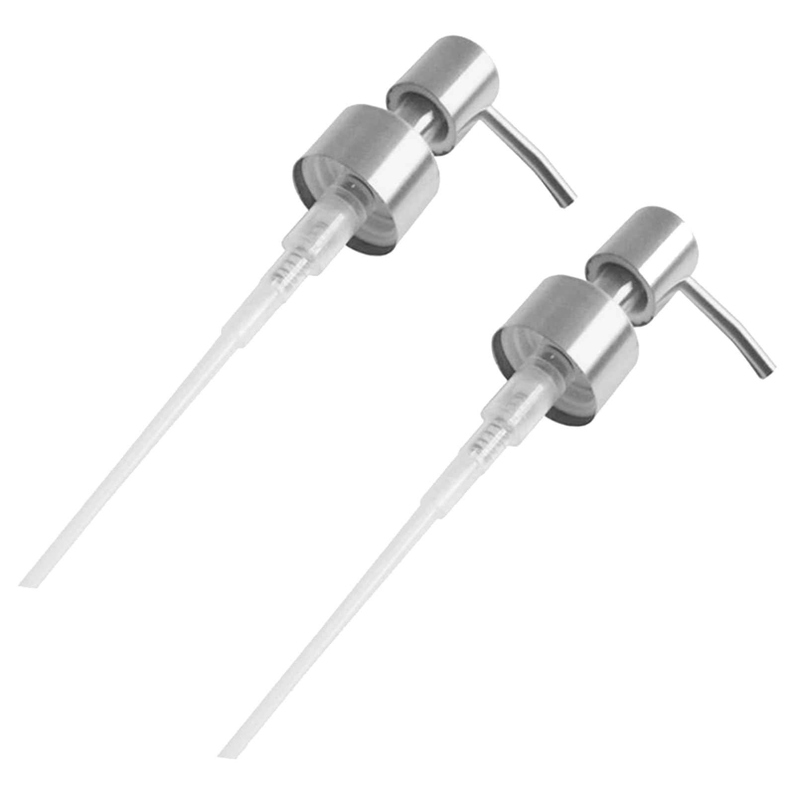 2 Pcs Pump Dispenser,Liquid Soap And Lotion Dispenser Pump Replacement,Stainless Steel Soap Dispenser Pump for Standard 28/400 (26 mm - 28mm) Neck Size for Kitchen Bathroom (Silver)