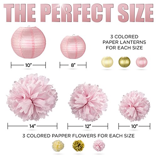 image for The Classic Decor 31 Pcs of Pink Gold and Cream Birthday Party Decorat