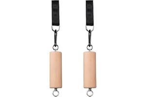 letsgood Wooden Pull Up Climbing Hold Grips - 1 Pair Hand Grips Strengthener Exerciser Training Tools for Grip Strength, Kettlebells, Workout, Bouldering, Ninja Warrior