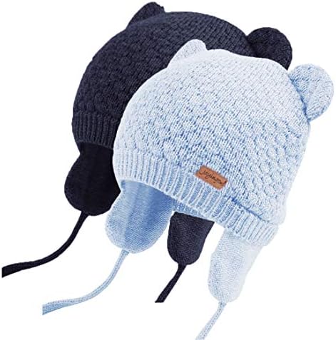 Joyingtwo Soft Warm Knit Todder Cute Bear Baby Beanie Hat with Ear Flap