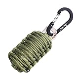 Gonex Survival Grenade Keychain Emergency Survival Kit, 550 Paracord Grenade with Carabiner, Eye Knife, Fire Starter, Fishing Tool for Camping, Hiking, Hunting, Travel