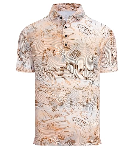 Mens Golf Shirts Short Sleeve Breeze Print Polo… at Amazon