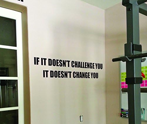 Fitness Decor, Gym Motivation Decal, work out sticker, If it Doesn't Challenge You. It Doesn't Change You.