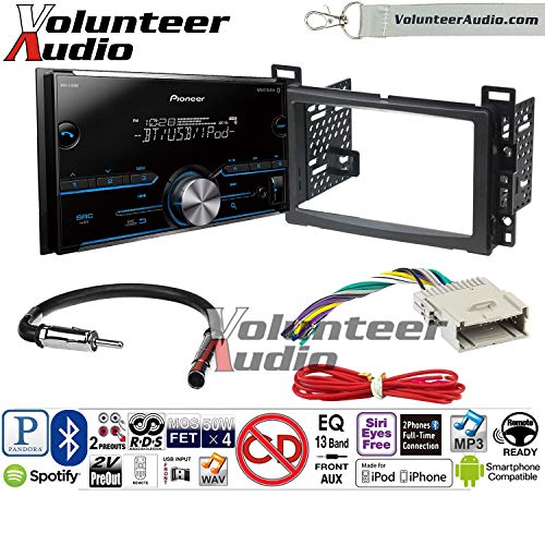 Volunteer Audio Pioneer MVH-S400BT Double Din Radio Install Kit with Bluetooth USB/AUX Fits 2004-2007 Chevrolet Malibu, 2005-2009 Pontiac G6 (Non-Amplified only)