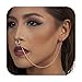 Geerier Nose Earring Chain Set Crystal Nose Ring Fake Septum Piercing Hanger Clip On