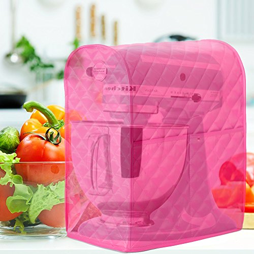 LIAMTU Stand Mixer Cover Large Size Dust-proof Satin Sheen Fabric Fits All Tilt Head & Bowl Lift Models for KitchenAid, Sunbeam, Cuisinart, Hamilton Beach Mixers (Cranberry)