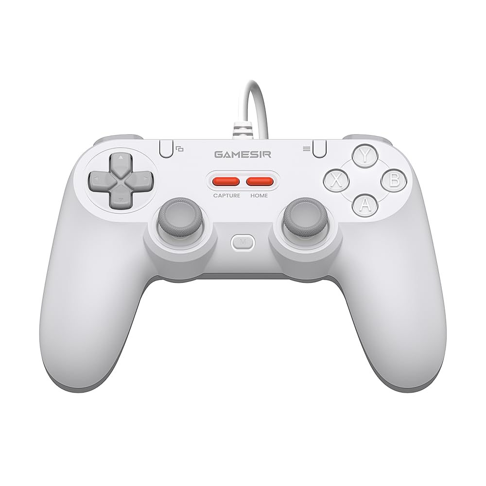Photo 1 of GameSir Tegenaria Lite Wired Controller for PC, 1000Hz Polling Rate, Hall Effect Joysticks and 2 Remappable Buttons, Dual Vibration, Turbo, PC Gaming Controller for Steam/Android/iOS/Switch(White)