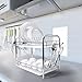 Glotoch 2-Tier Full Sized Dish Drying Rack with Mounted Utensil Holder and Cup Holder with Dish Water Drain Board Tray Rustproof Chrome Plating 16.5 x 9 x 14 Inches Space Saving Kitchen Organizer