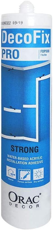 DecoFix PRO Installation adhesive 310 ml water-based acrylic Orac Decor FDP500 glue for mouldings profiles cornices