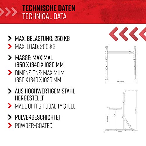 K-Sport-Verstaerkte-Langhantelablage-mit-Absicherung-I-Squat-Rack-fuer-Langhanteltraining-I-Hantel-Ablage-mit-Verstellbarer-Absicherung-I-Kniebeugenstaender-I-Professionelle-Fitnessgeraete-fuer-Zuhaus