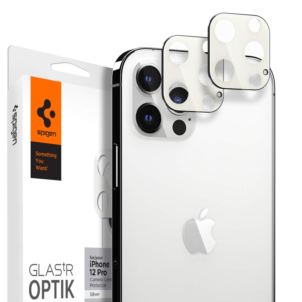 Spigen Glas.tR Optik Tempered Glass Camera Lens Protector for iPhone 12 Pro - Silver 2 Pack