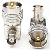 Right Angle 90 Degrees RF Coax Connector PL259 Cable Connector PL259 UHF Male Plug to BNC Female Jack Adapter Radio Adapter 2 Packs