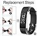 REDGO ID115Plus HR Replacement Band, Fitness Tracker Straps for ID115 Plus HR Bracelet, ID115HR Plus Pedometer, Not for ID115 or ID115HR, Black Blue Purple etc