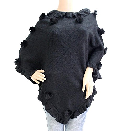 matelco women's wool knitted long poncho