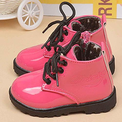 Baby Leather Martin Sneakers,Toponly Sport Artificial Leather Boys Girls Martin Sneaker Winter Thick Snow Baby Casual Shoes 1-3T (Fashion Hot Pink, 21)