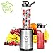 HERRCHEF Smoothie Blender, Blender for Shakes and Fruit Vegetables, 350W Small Blender with 2 x 20oz BPA-Free Sport Cups Personal Size Blenders