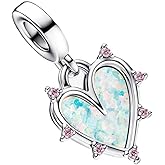 PANWOB Friendship Opalescent Double Dangle Charm for Women Bracelets Necklaces in 925 Sterling Silver,Mother's Day Birthday Christmas