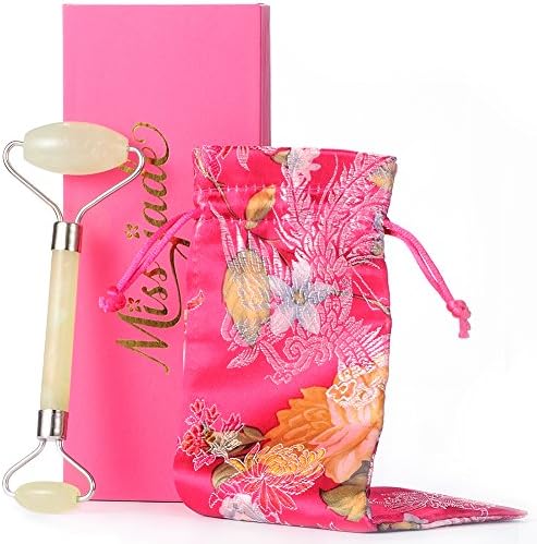 Jade Roller for face Therapeutic Roller – Double Ended Chi Himalayan Roller – A Pain-Free Anti-Aging Therapy – 100% Jade – Ideal for the Neck Body – Facial Massage – Gift Box included – MISS JADE