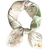 ANDANTINO 100% Mulberry Silk Square Scarf for Hair-25.6" X25.6'' Women Men Natural Silk Neckerchief Digital Printed Headscarf