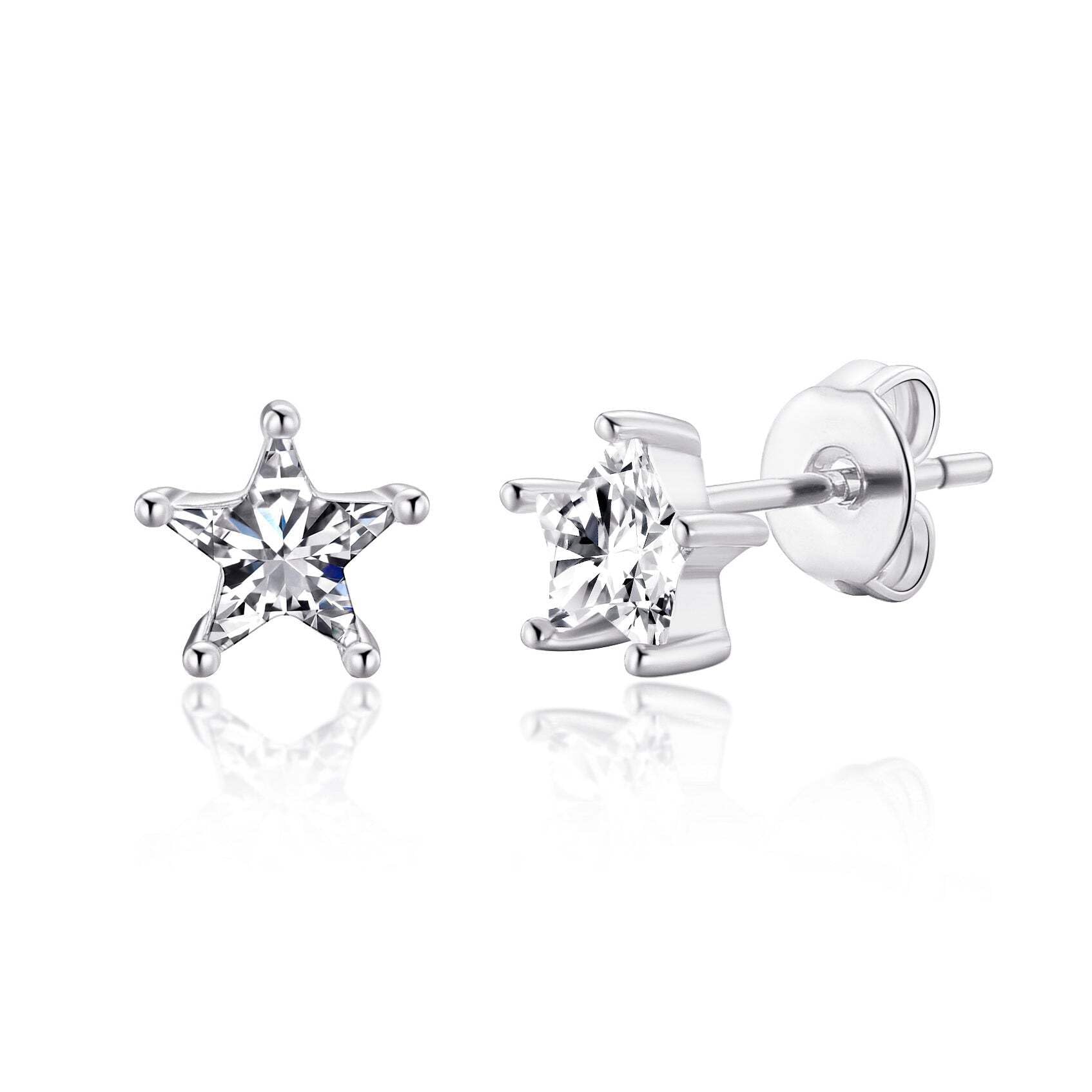 Philip Jones Star Earrings Created with Zircondia® Crystals