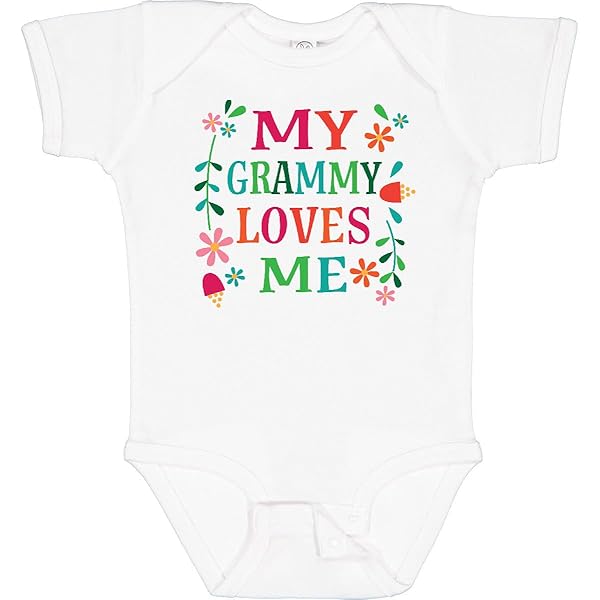 My Grammy Loves Me Baby Bib - Floral Design Girls Bib Grandchild Gift