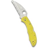 Spyderco Salt 2 Folding Pocket Knife, SpyderEdge, C88SYL2 | Yellow, 7.2" Overall Length, 3" H-2 Steel Blade, FRN Handle, Back Lock, Full-Flat Grind
