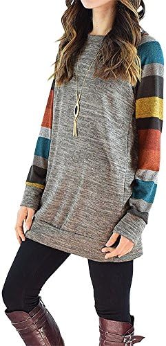 PinupArt Women's Cotton Knitted Long Sleeve Lightweight Tunic Sweatshirt Tops