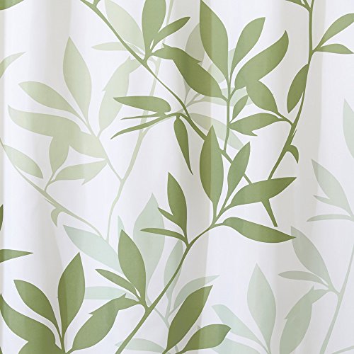 iDesign Leaves Fabric Shower Curtain Stall, 54" x 78", Green Pricepulse