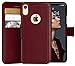 LUPA Legacy Compatible with iPhone XR Case Wallet, Card Holder, for Men and Women, Faux Leather Flip Case, Folio, Burgundy