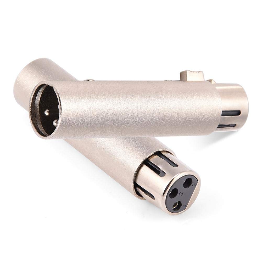 2-Pack 3-Pin XLR Male to Female Adapter Connector, Audio Microphone Extension Cable for Mixers PA Systems Studio Equipment