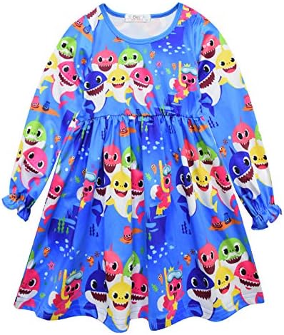 Toddler Girls Long Sleeve Cotton Solid Sleepwear Nighgowns Casual Dress