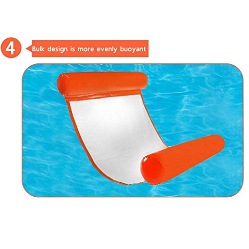 Boofab Water Lounger Hammock Pool Float Inflatable Rafts Swimming Pool Air Lightweight Floating Chair Portable Swimming Pool Mat Suitable for Adults and Kids (Red)